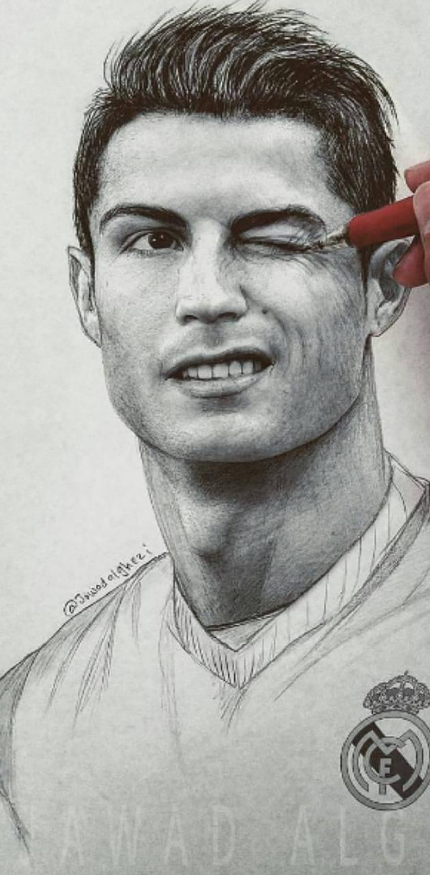 Cr7 dibujo por Jefersonpp, croquis de ronaldo fondo de pantalla del teléfono