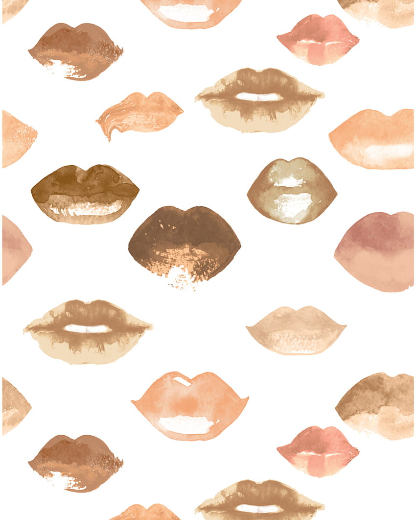 Lèvres aquarelle – OLIVIA+POPPY, lèvres dorées Fond d'écran de téléphone HD