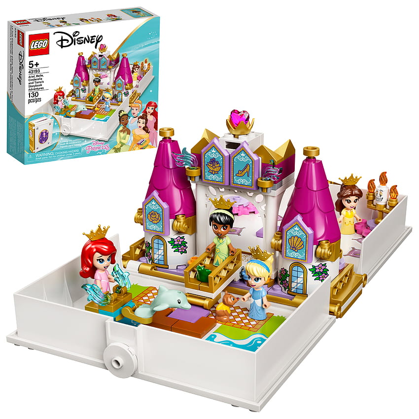 LEGO Disney Ariel, Belle, Cinderella and Tiana's Storybook Adventures 43193 Building Toy HD phone wallpaper