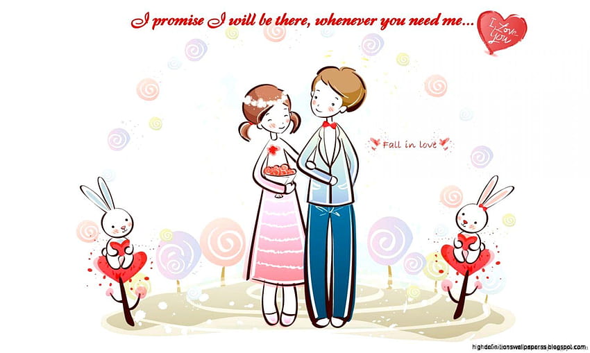 Valentine Cartoon Fall In Love, cute cartoon couple for mobile HD wallpaper  | Pxfuel