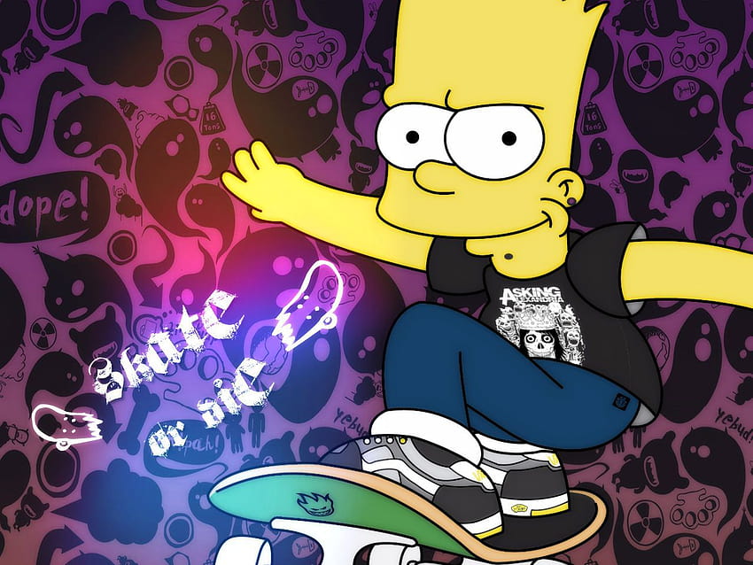 Dope Bart Simpson Skating on Dog HD wallpaper