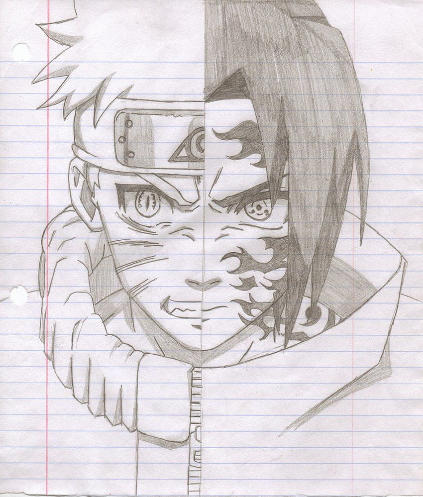 naruto drawings sasuke, best anime sketches HD phone wallpaper