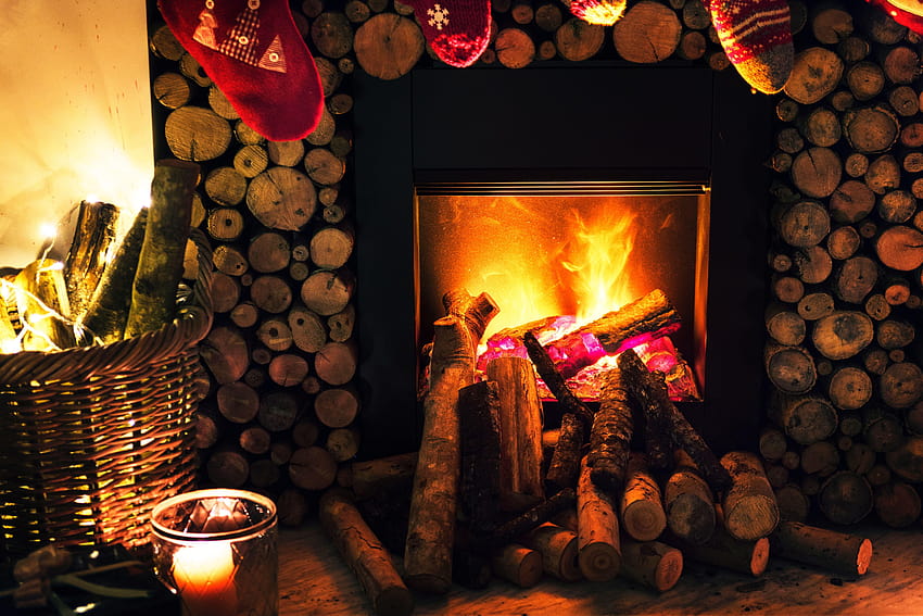 5 Beautiful Fireplace, christmas chimney HD wallpaper