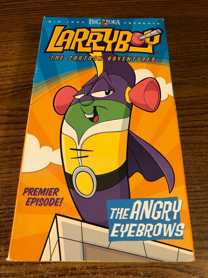 Larryboy VHS Tape The Angry Eyebrows Premier ตอนการ์ตูน Adventures Larry สำหรับการขายออนไลน์ วอลล์เปเปอร์โทรศัพท์ HD