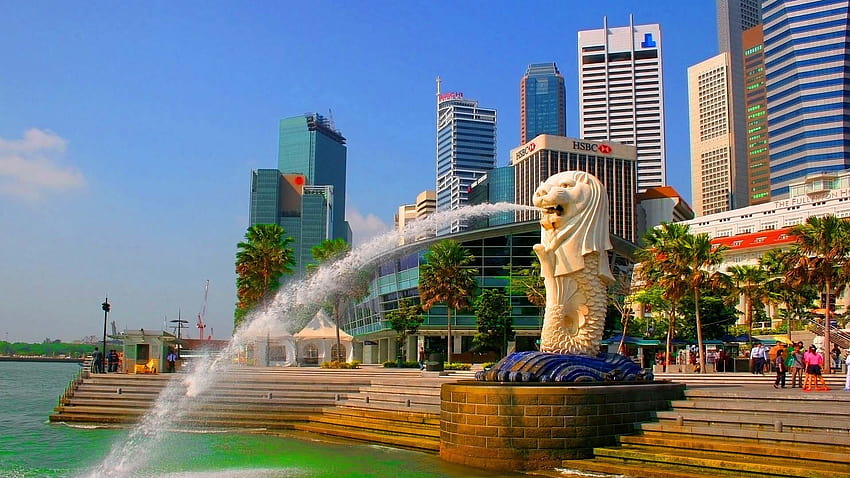 Сингапур градът на лъвовете HD тапет