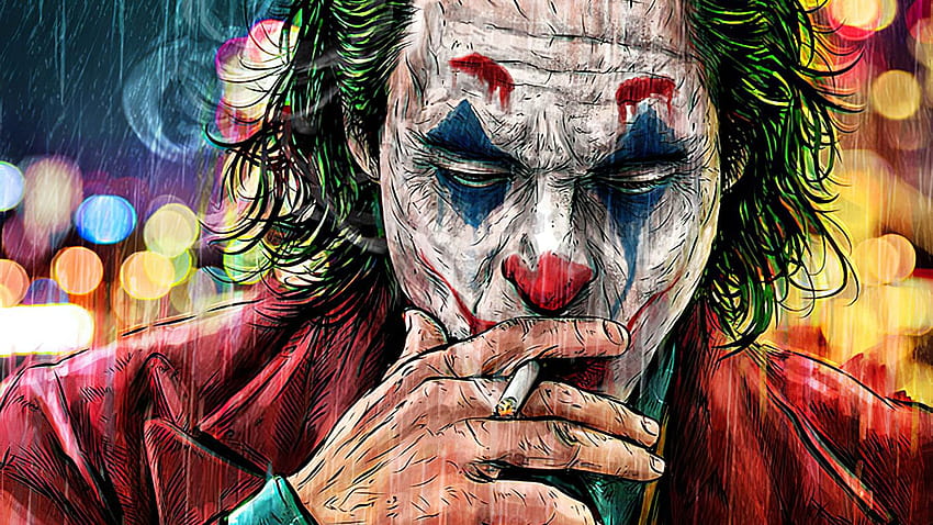 1366x768 Joker Cigratte Smoking Artwork 1366x768 Resolution , Backgrounds, and HD wallpaper