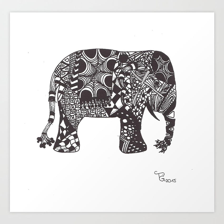 gajah zentangle wallpaper ponsel HD