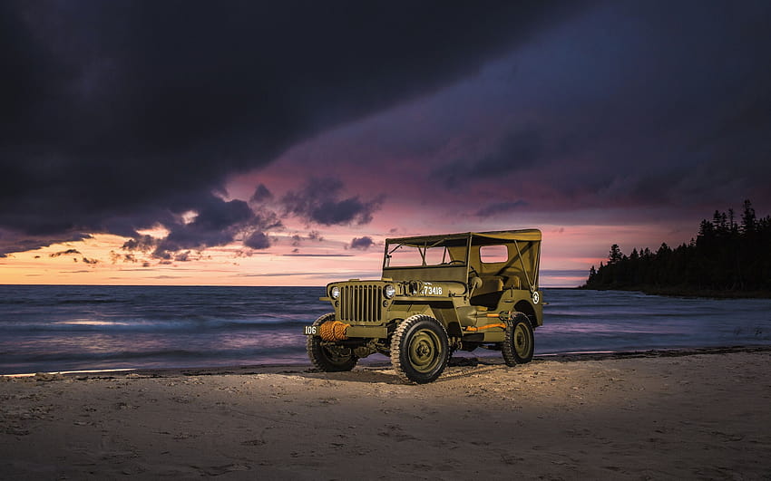 Willys MB, 1944, Ford GPW, US Army Truck, World War II, military SUV, US Army, american retro cars with resolution 2880x1800. High Quality, truck 1944 HD wallpaper