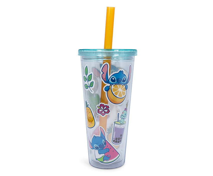 Disney Lilo & Stitch Boba Çay Karnavalı Bardağı Kapaklı ve Samanlı HD duvar kağıdı
