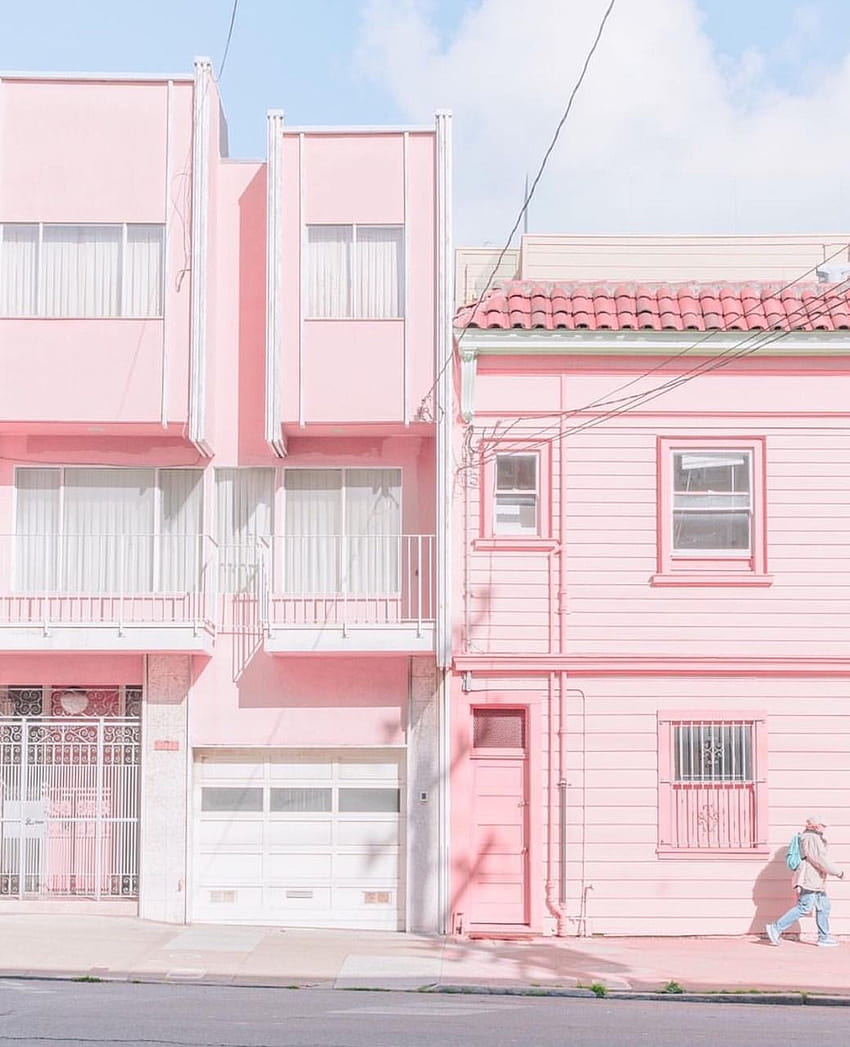 Toko Pir Berduri di 봄, rumah merah muda wallpaper ponsel HD