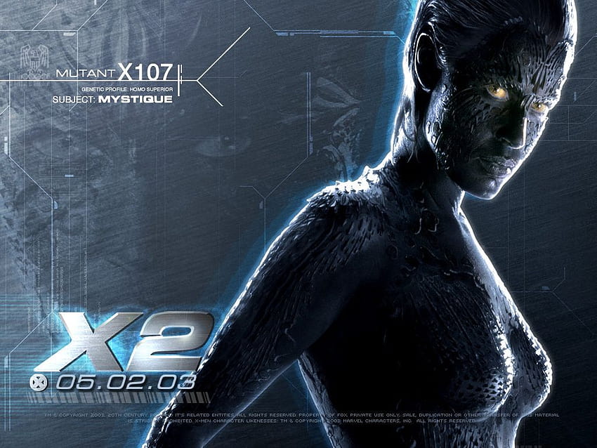 Mystique, X-Men-Filmhelden HD-Hintergrundbild