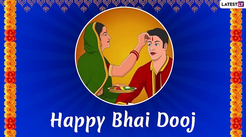 Bhai Dooj 2019 & Bhau Beej For Online: Wish Happy Bhai Dooj z naklejkami WhatsApp i pozdrowieniami GIF Tapeta HD