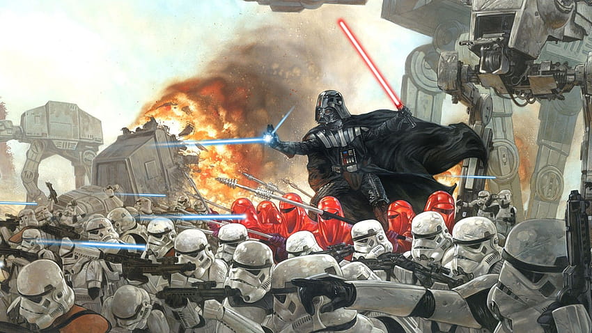 Star Wars Stormtroopers Darth Vader Dark Side, Darth Vader und Stormtroopers HD-Hintergrundbild