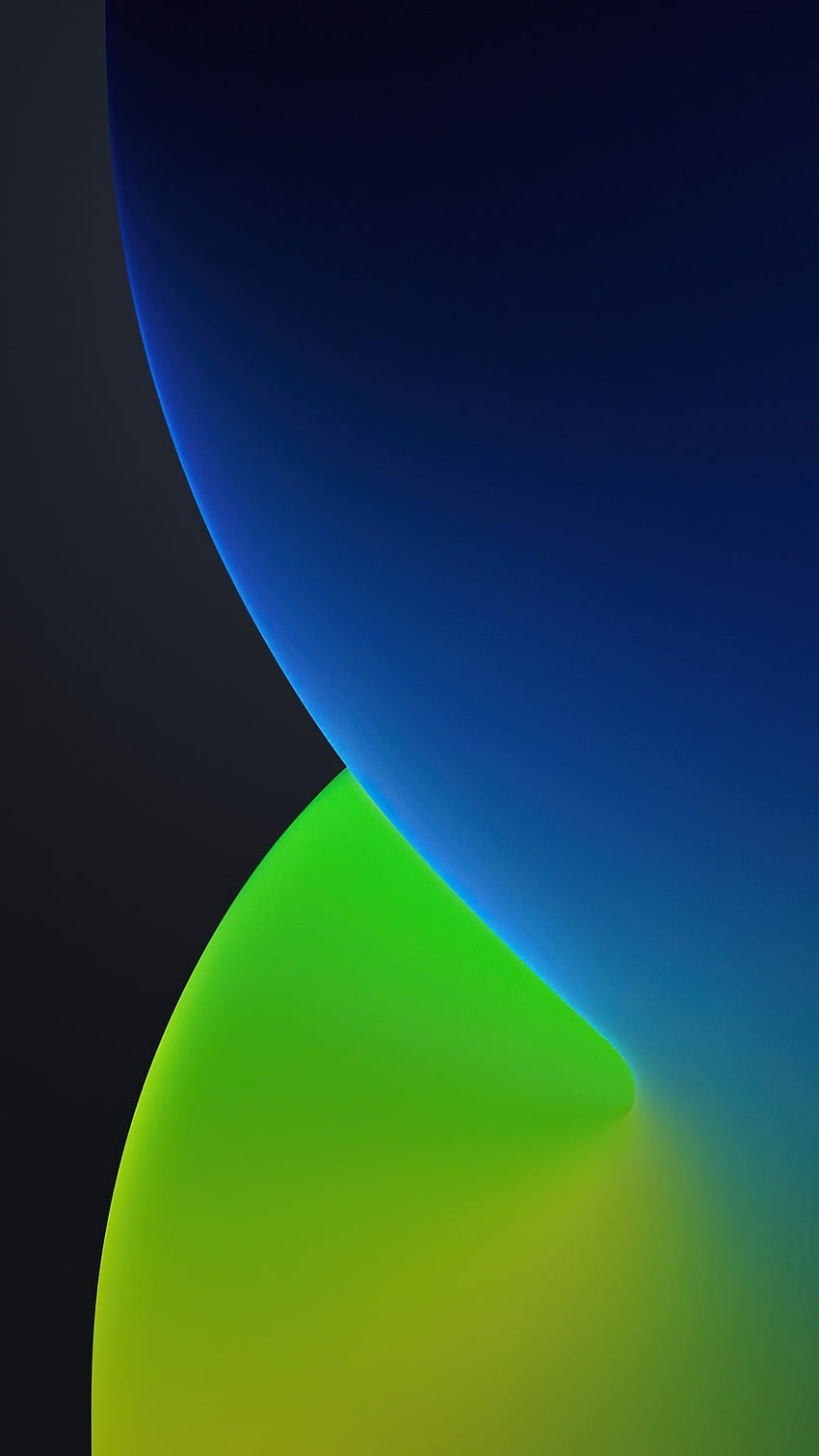 iOS 14, WWDC, 2020, iPhone 12, iPadOS, Escuro, Verde, Azul, Estoque, Gradientes, iphone verde Papel de parede de celular HD