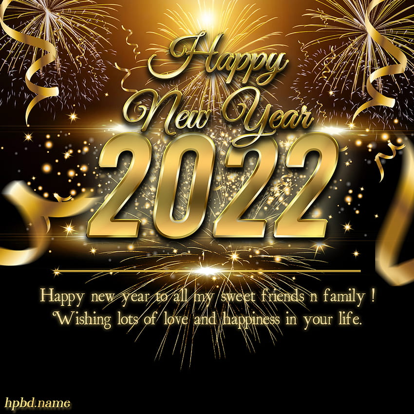Направете луксозна картичка за Честита Нова Година 2022 HD тапет за телефон