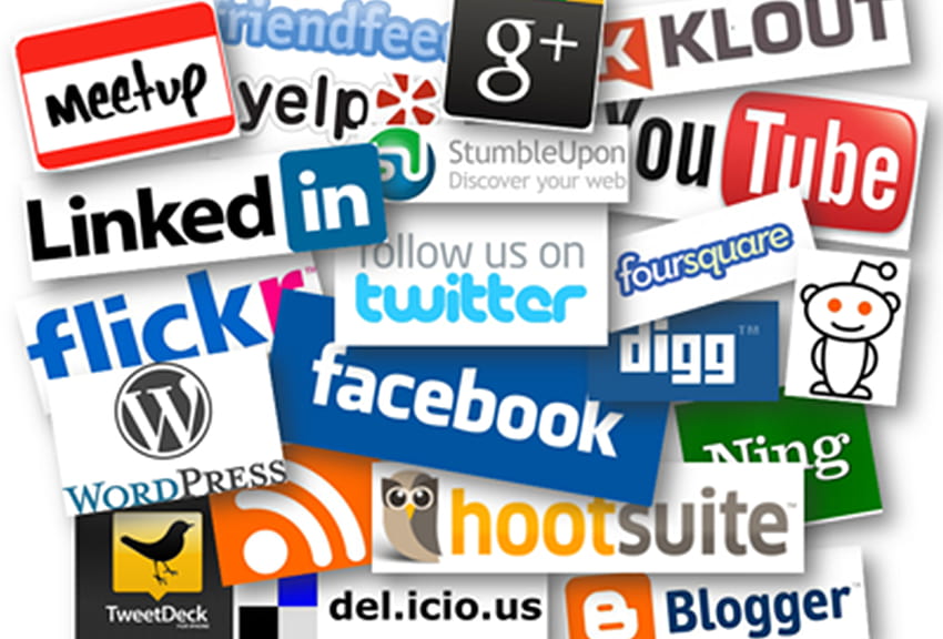 Social Media Icon Collage, social media icons HD wallpaper
