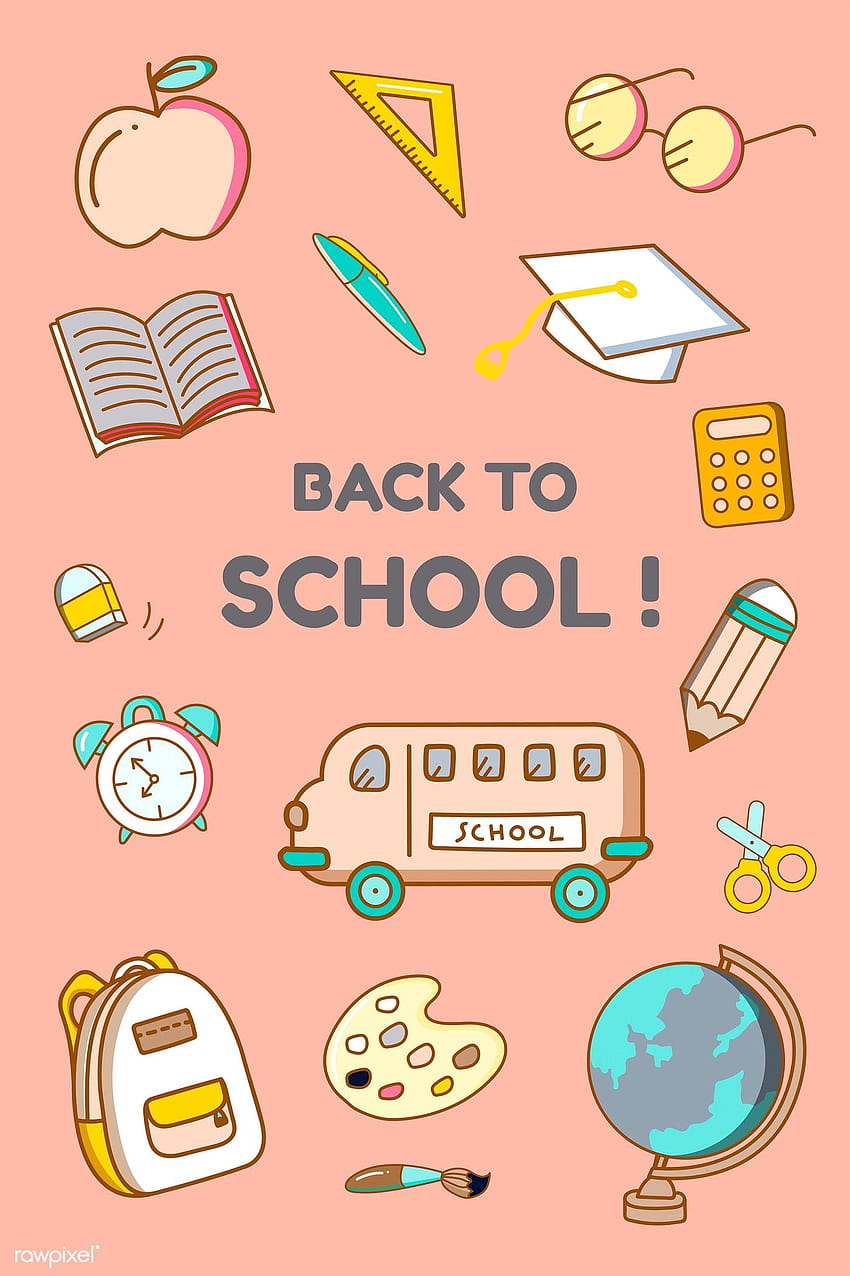 Vintage Back to School, süßer Schulbedarf HD-Handy-Hintergrundbild