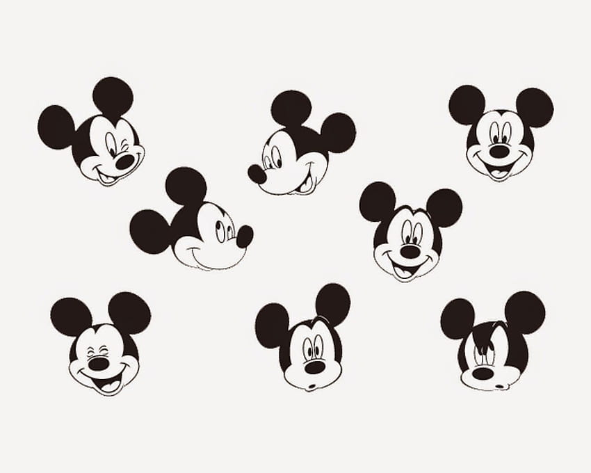 Mickey Mouse Black and White, mickey mouse head HD wallpaper