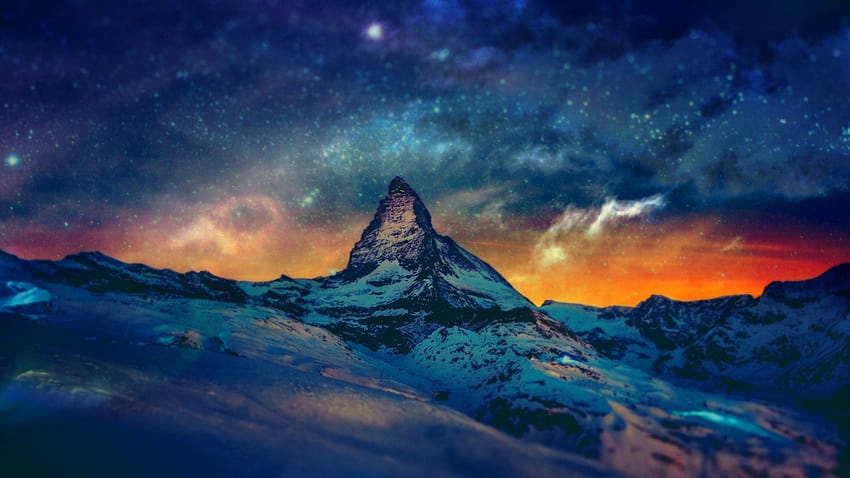 İsviçre Matterhorn Zermatt skyscapes bulanık kayak gökyüzü HD duvar kağıdı
