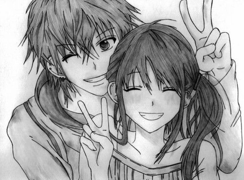 Pin di relation ship stuff, black and white anime couple Wallpaper HD