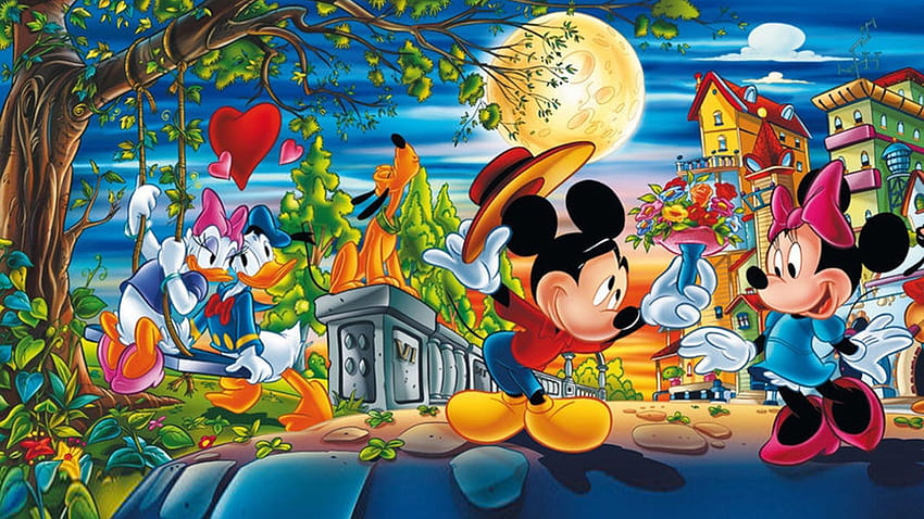 Valentine Day Cartoons Mickey With Minnie Mouse And, mickey easter HD wallpaper