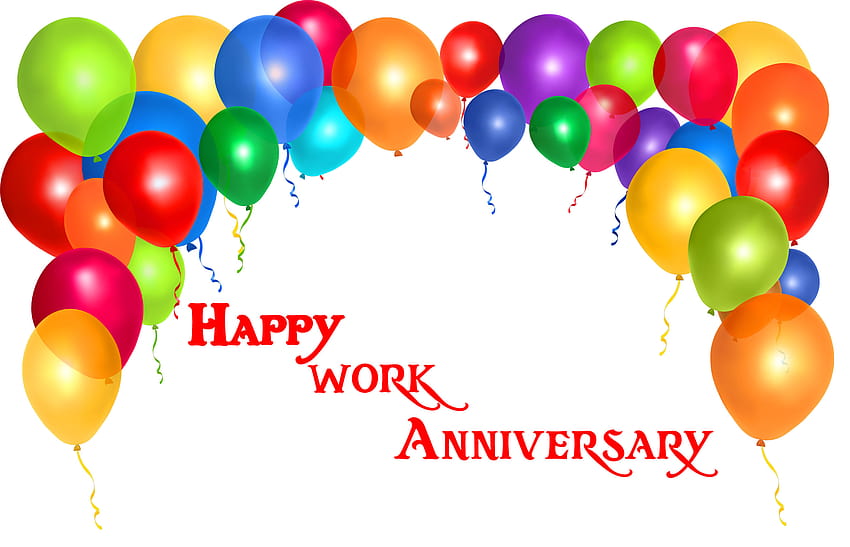 Balloons with Happy Work Anniversary HD wallpaper