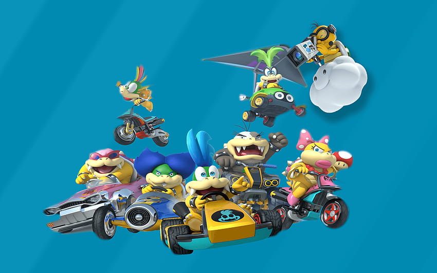FANART: Koopalings ซิ่งไปที่หน้าจอของคุณในเกม Mario Kart 8 วอลล์เปเปอร์ HD