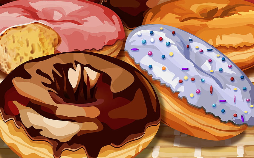 PSD Food illustrations 3196 doughnuts Donut illustration, yummy computer HD  wallpaper | Pxfuel