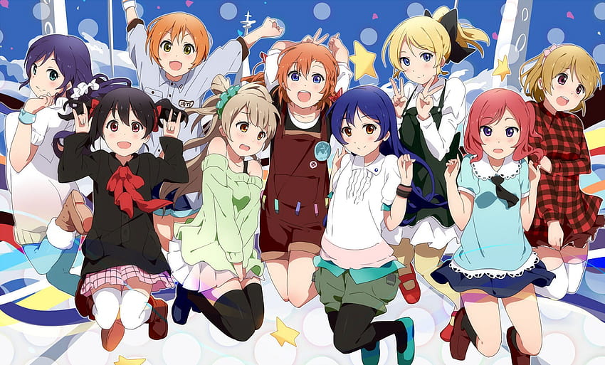 Przypnij na Love Live School Idol Festival, grupa szkolna dla dziewcząt z anime Tapeta HD