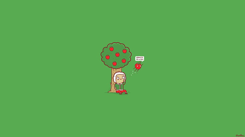 simple, Apples, Trees, Green, Humor, Science HD wallpaper