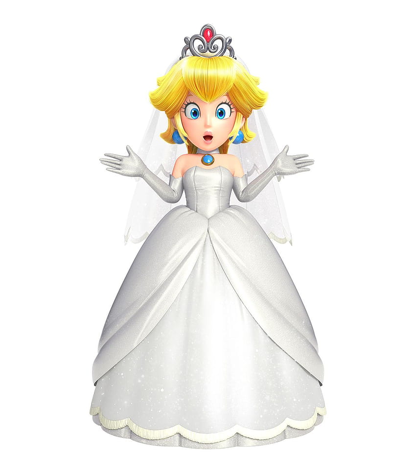Vestido de novia de la princesa Peach. Super Mario Odyssey, boda de mario y peach fondo de pantalla del teléfono