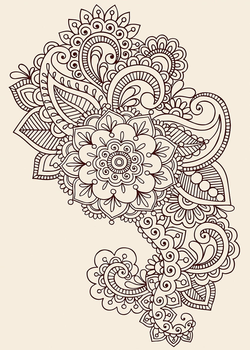 Paisley Henna Tattoo Design Henna Flower Tattoo Designs Tapeta na telefon HD