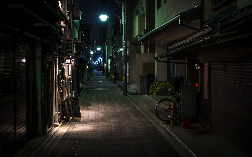 2880x1800 Kioto Japonia Ulica w nocy Miasta Domy 2880x1800, Japońska ulica Tapeta HD