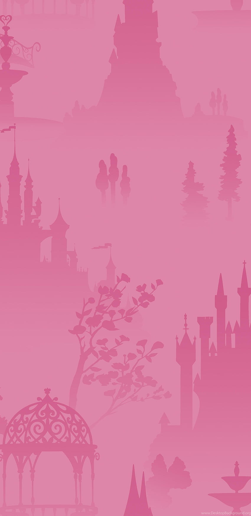 Disney Princess Pink Tonal Scenic InteriorDecorating Backgrounds, 디즈니 핑크 HD 전화 배경 화면
