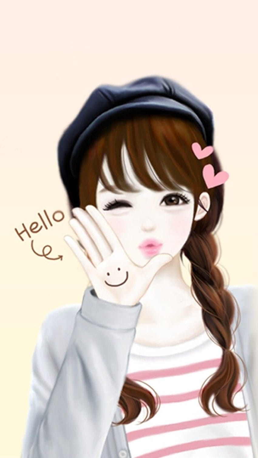 Cute Cartoon Girl, cute lovely girl cartoon HD phone wallpaper ...