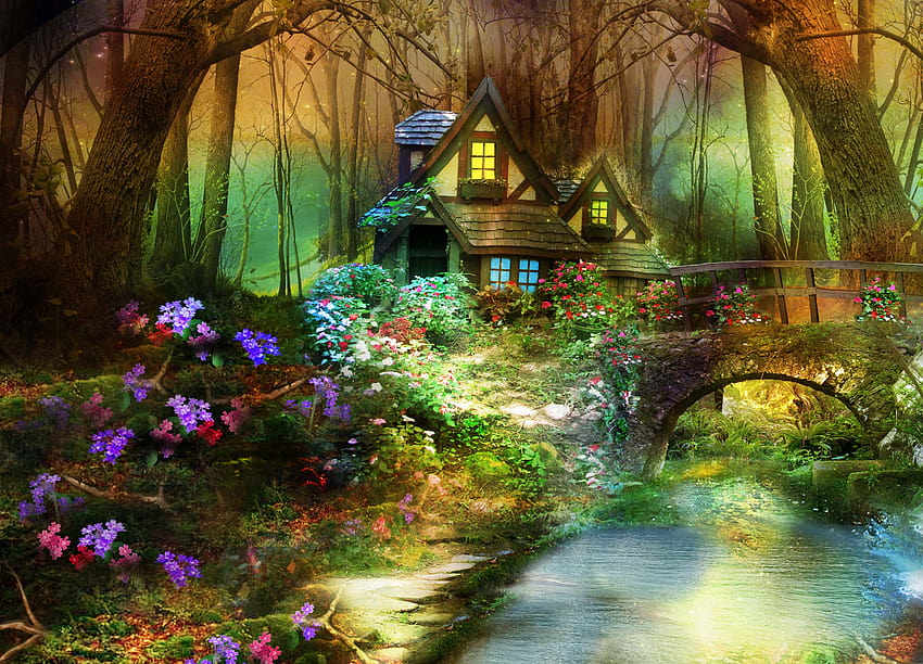 4 Spring Forest, forest spring fantasy HD wallpaper
