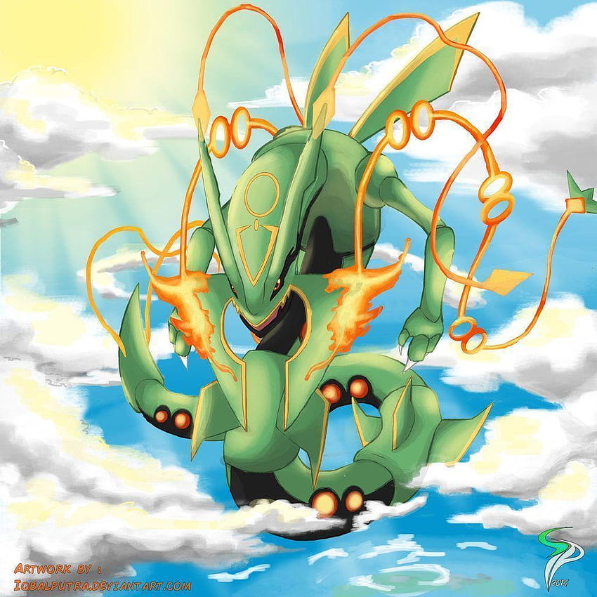 Pokemon GO - Shiny Rayquaza phone wallpaper by   on @DeviantArt