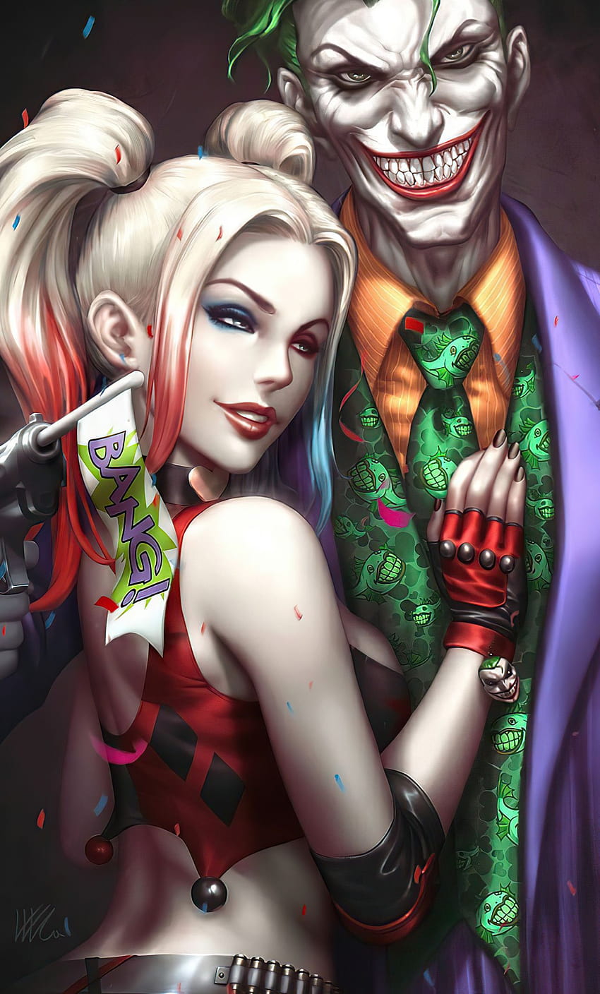 1280x2120 Joker And Harley Quinn Love iPhone , Backgrounds, and HD phone wallpaper