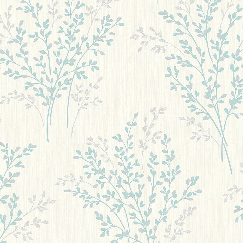 Fine Decor Summer Blossom Textured Glitter Cream, Teal HD phone wallpaper