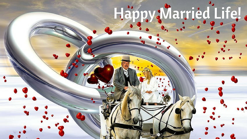 Happy married life, wedding day with wishes and quotes HD wallpaper | Pxfuel
