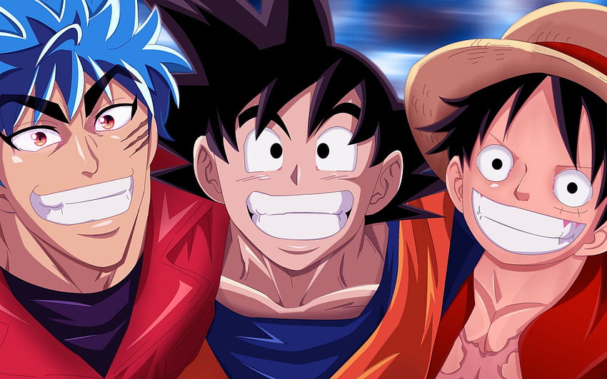 game, fighter, One Piece, pirate, hat, smile, anime, crossover, captain, asian, manga, cook, japanese, Son Goku, kimono, section shonen in resolution 1920x1200, luffy smile HD wallpaper