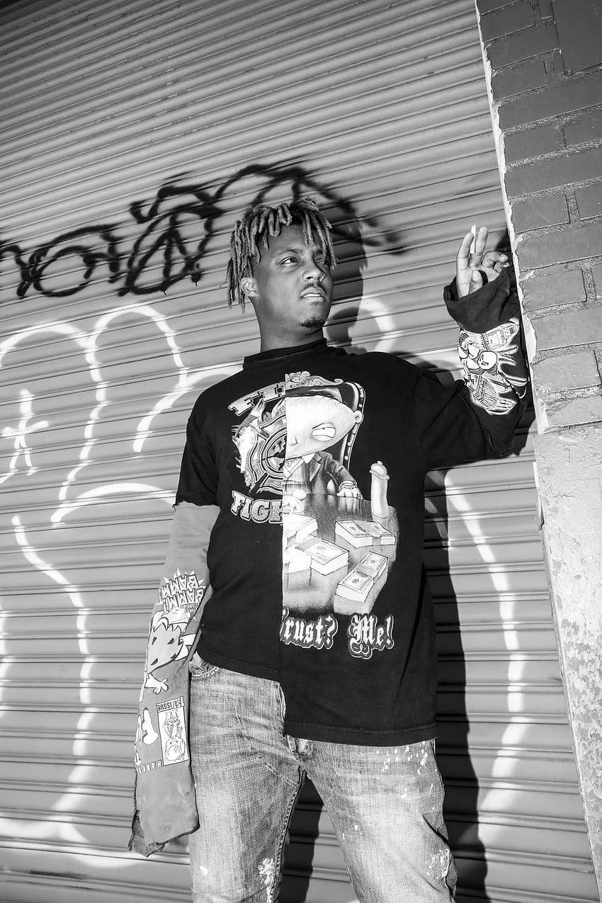 Juice Wrld Wallpaper 4K Black background American rapper 9488