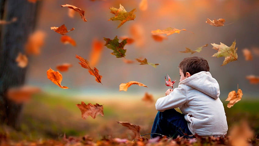 아이들은 낙엽이 지고 앉아 바람이 부는 / 그리고 HD 월페이퍼