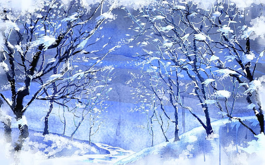 Snowy Anime Backgrounds posted by Ethan Simpson, aesthetic anime winter HD wallpaper