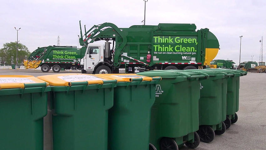 Waste Management converting trucks to compressed natural gas, garbage truck HD wallpaper