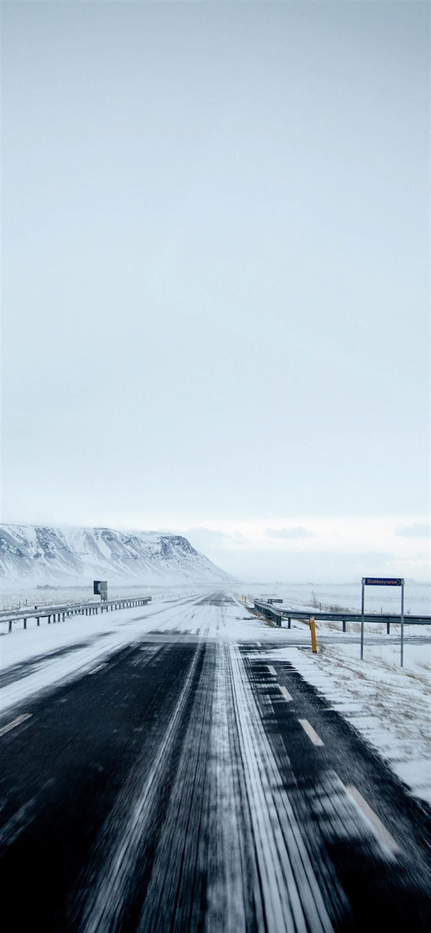 Winter road mountain iPhone X, winter highway HD phone wallpaper