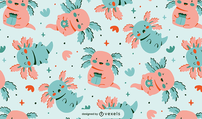 Vektor & Templat Axolotl, axolotl lucu Wallpaper HD