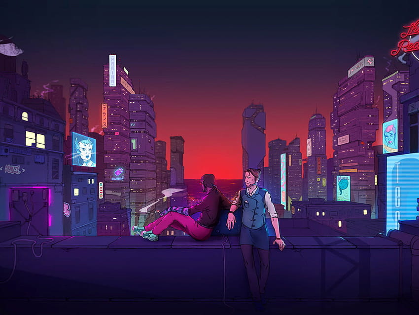 The Red Strings Club, Cityscape, Rooftops • For You For & Mobile, neon club HD wallpaper
