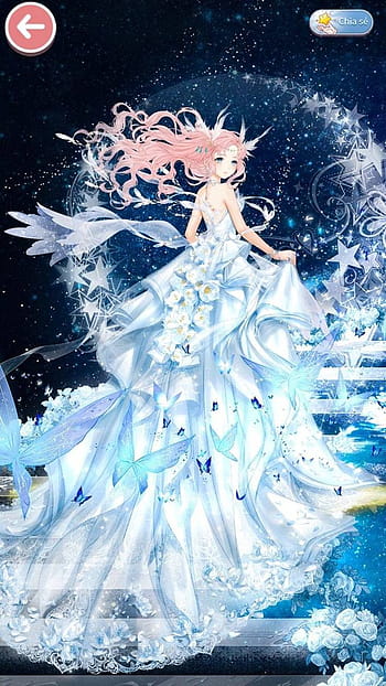 1920x1080 / dress, black, sky, white hair, black sky, dark, cute, cool,  lady, anime girl, wings - Coolwallpapers.me!