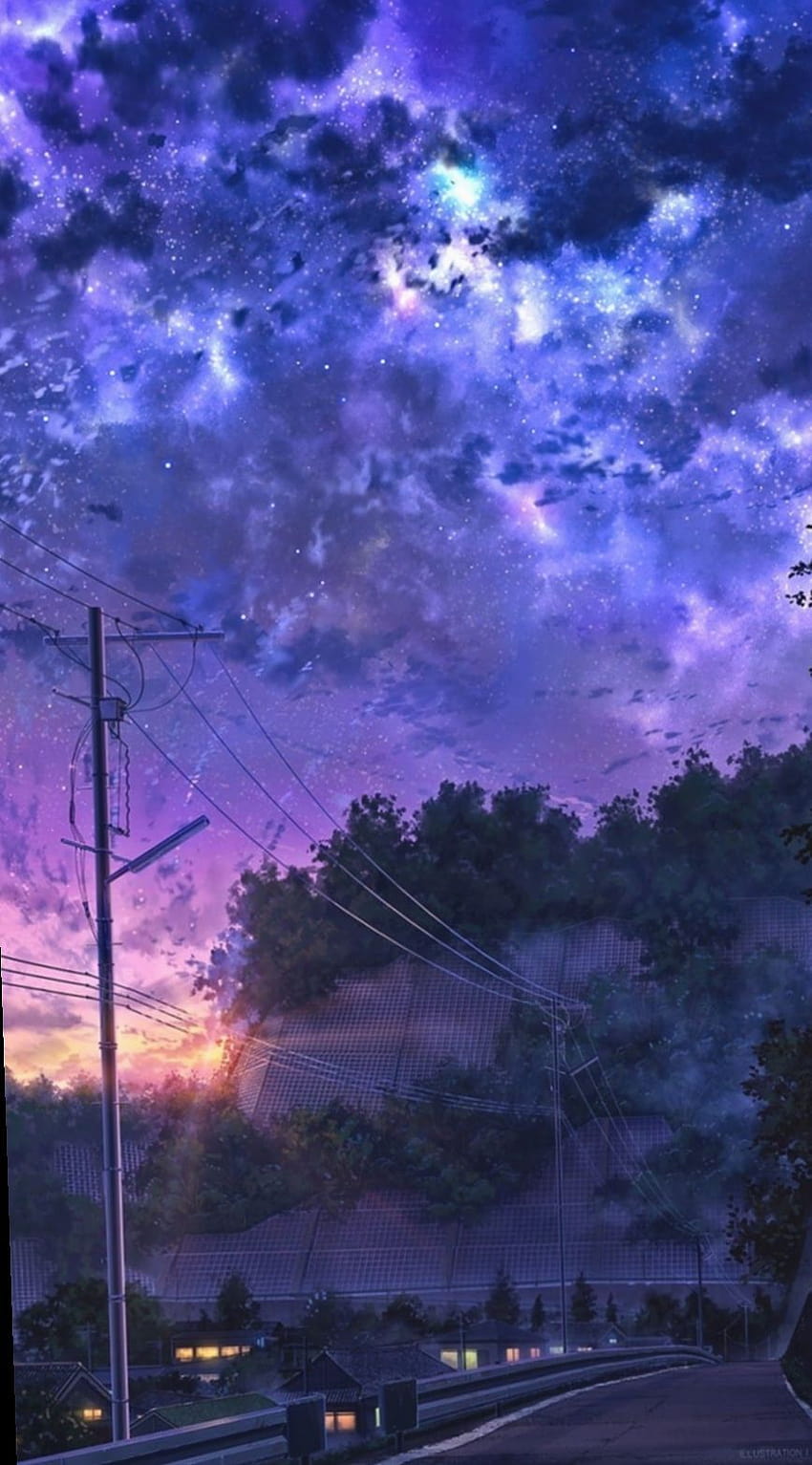 Cute Aesthetic Purple, purple anime scenery HD phone wallpaper ...